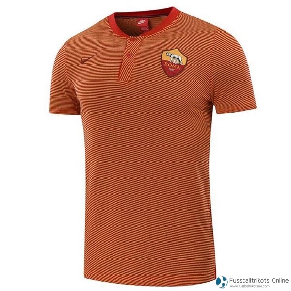 AS Roma Polo 2017-18 Orange Marine Fussballtrikots Günstig